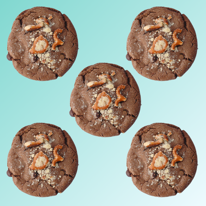 Stuffed caramel pretzel cookies